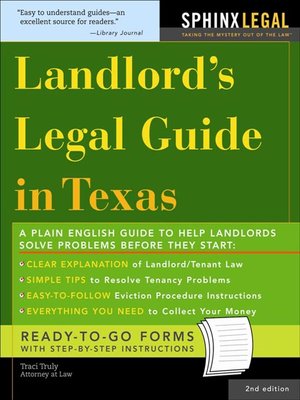 cover image of Landlord's Legal Guide in Texas